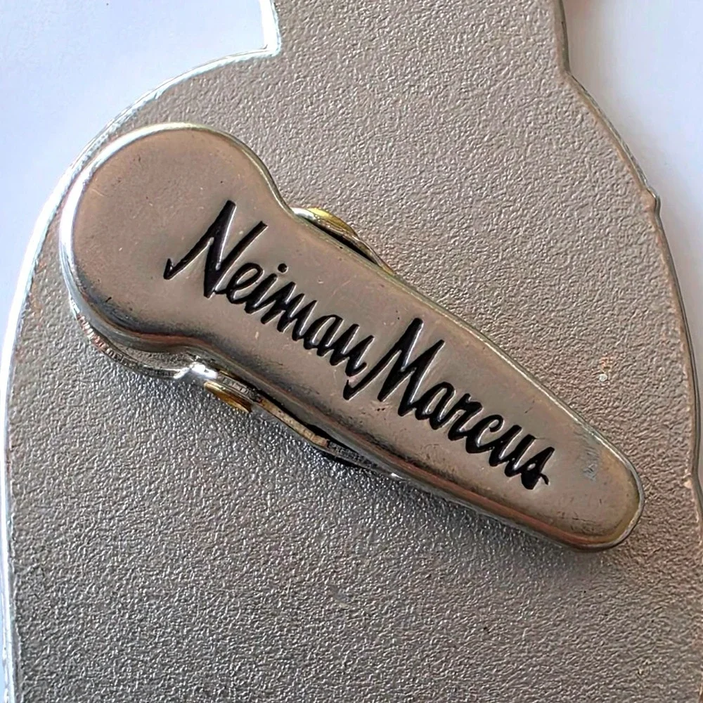 Neiman‎ Marcus Bird Brooch Pin Silver Tone Cream Enamel